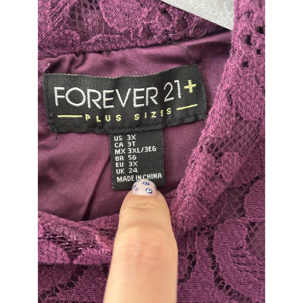 Forever 21 Plus Size Purple Lace Dress 3X - Picture 6 of 9